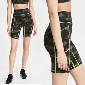 NWT All Access Center Stage Bike Shorts in Olive Camo XS