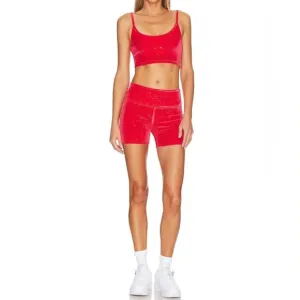 NWT Beach Riot Glitter Bike Short in Fiery Red Velvet Size XS
