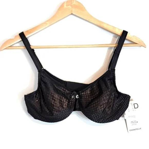 NWT Chantelle C Magnifique Seamless Unlined Underwire Minimizer Black Size 32D