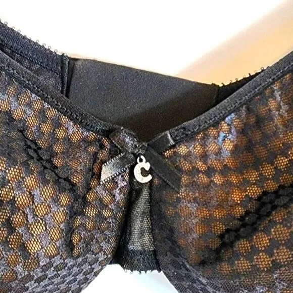 NWT Chantelle C Magnifique Seamless Unlined Underwire Minimizer Black Size 32D