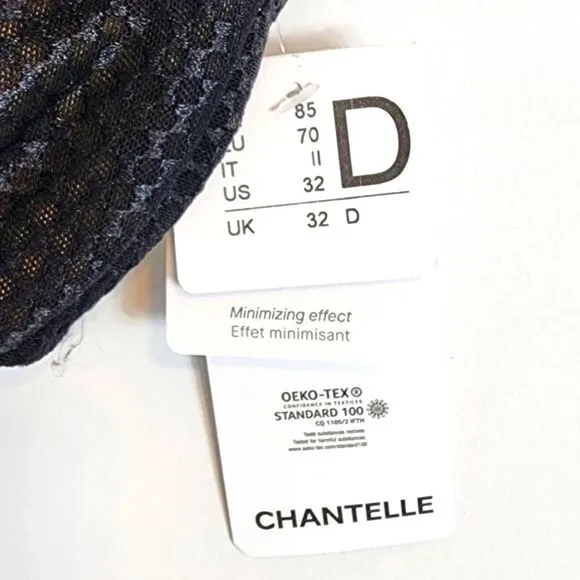 NWT Chantelle C Magnifique Seamless Unlined Underwire Minimizer Black Size 32D