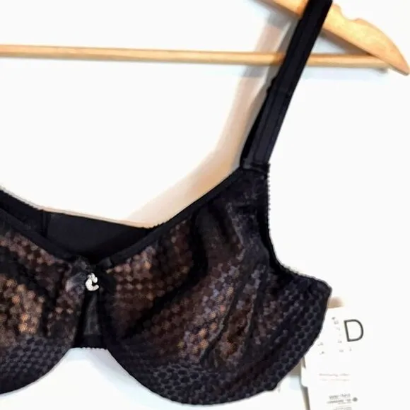NWT Chantelle C Magnifique Seamless Unlined Underwire Minimizer Black Size 32D