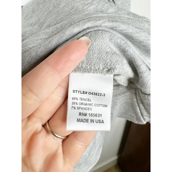 NWT Johnny Was Calme Organic Cotton Easy Pullover Hoodie Sweatshirt Gray XS