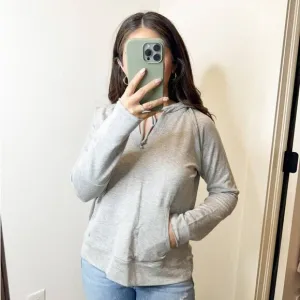 NWT Johnny Was Calme Organic Cotton Easy Pullover Hoodie Sweatshirt Gray XS