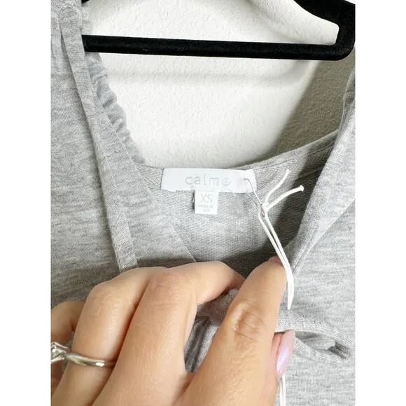 NWT Johnny Was Calme Organic Cotton Easy Pullover Hoodie Sweatshirt Gray XS