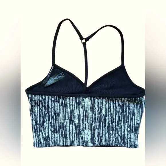 NWT Koral Ghost textured stretch-jacquard Black White Sports Bra Small NWT