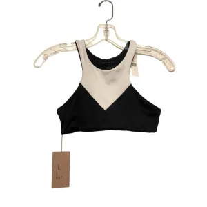 NWT Olympia Activewear Lyon Sports Bra Size Small Cream Black Muscle‎ High Neck