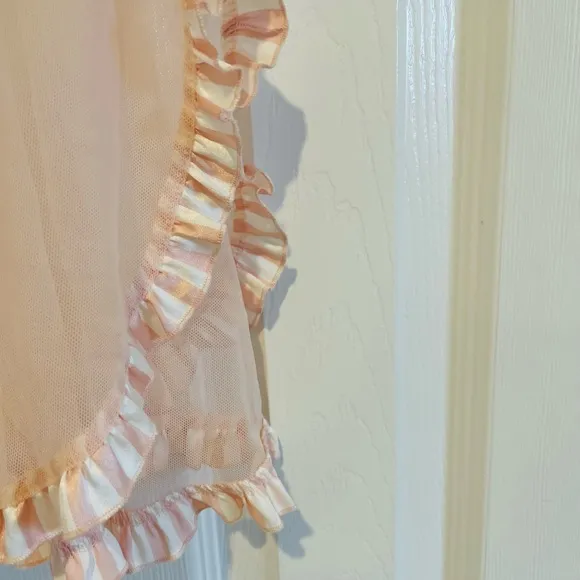 NWT Victoria’s Secret Pink White Striped Babydoll Lingerie Dress Nightgown 34C
