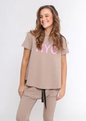 NYC Print Tee Mocha