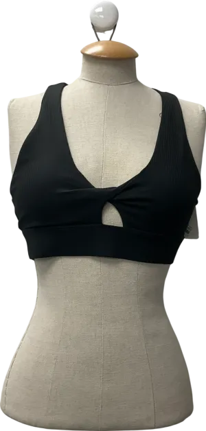 Oasis Black Twist Rib Sports Bra UK S