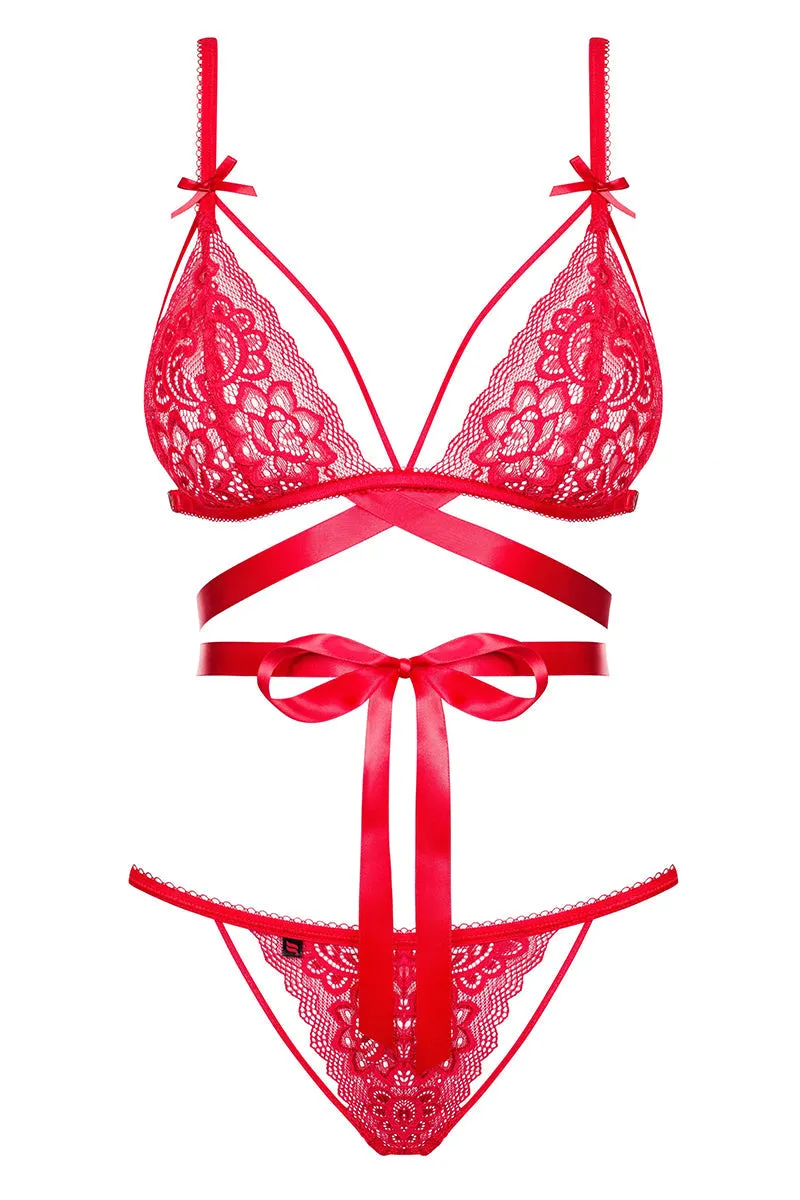 Obsessive Lovlea Red Lingerie Set