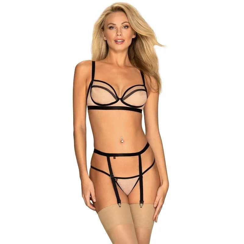 OBSESSIVE - NUDELIA THREE PIECES SET L/XL