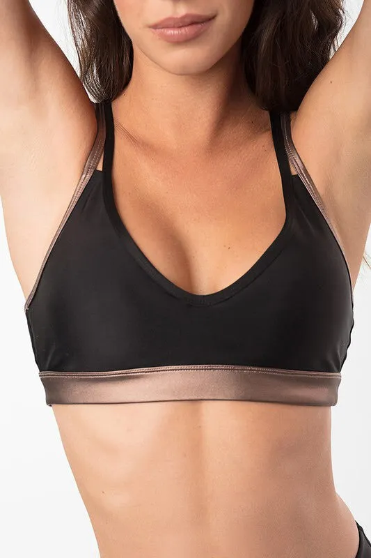 Obsidian V-Neck Sports Bra