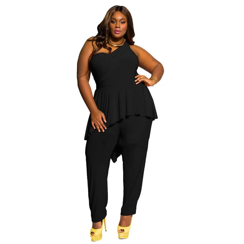 Off The Shoulder Ruffle Jumpsuit