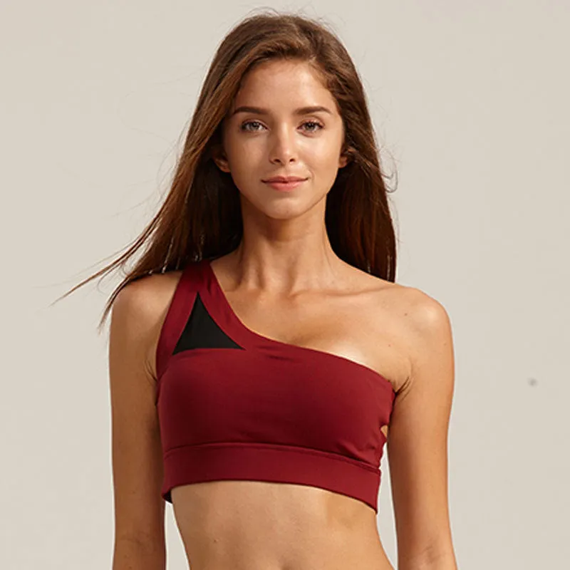 One Shoulder Strap Sports Bra