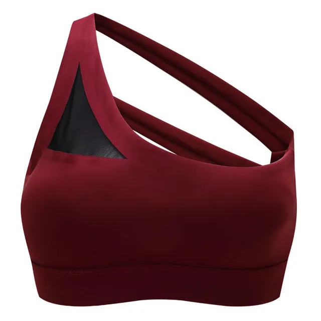One Shoulder Strap Sports Bra