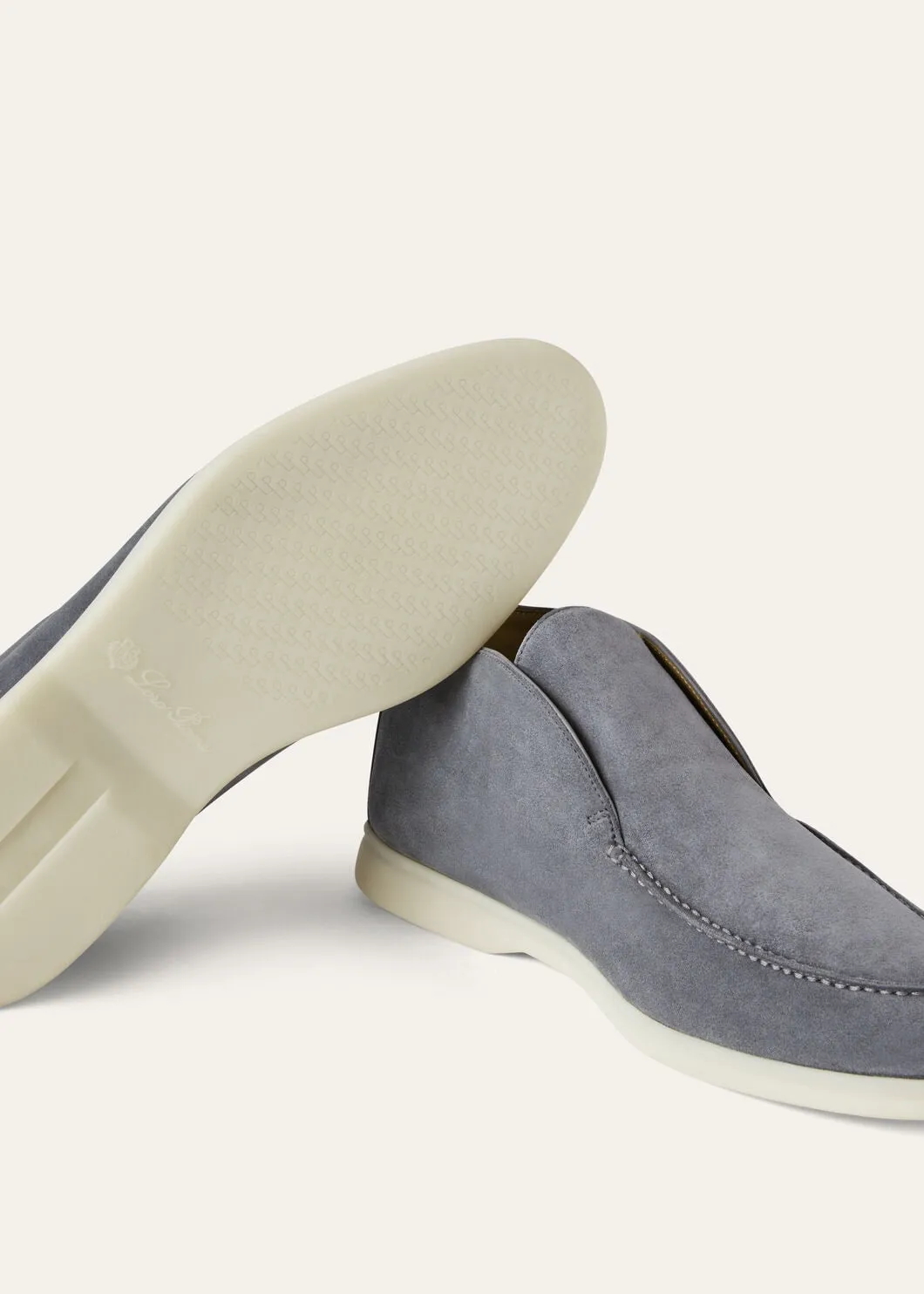 Open Walk Boots in Ice Blue Suede