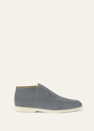 Open Walk Boots in Ice Blue Suede