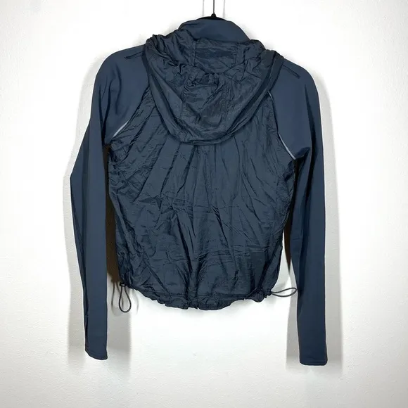 Outdoor Voices Black FrostKnit Hoodie Quarter Zip Jacket Womens Size XS