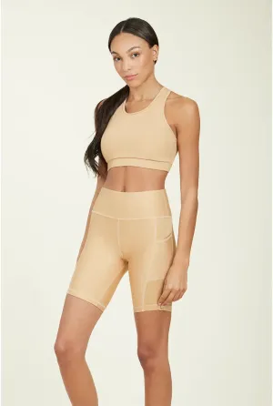 Over-Time Recycled Poly Biker Shorts in Doe by ALAMAE