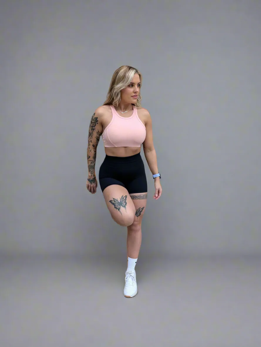 OW Ribbed Crop Top - Petal