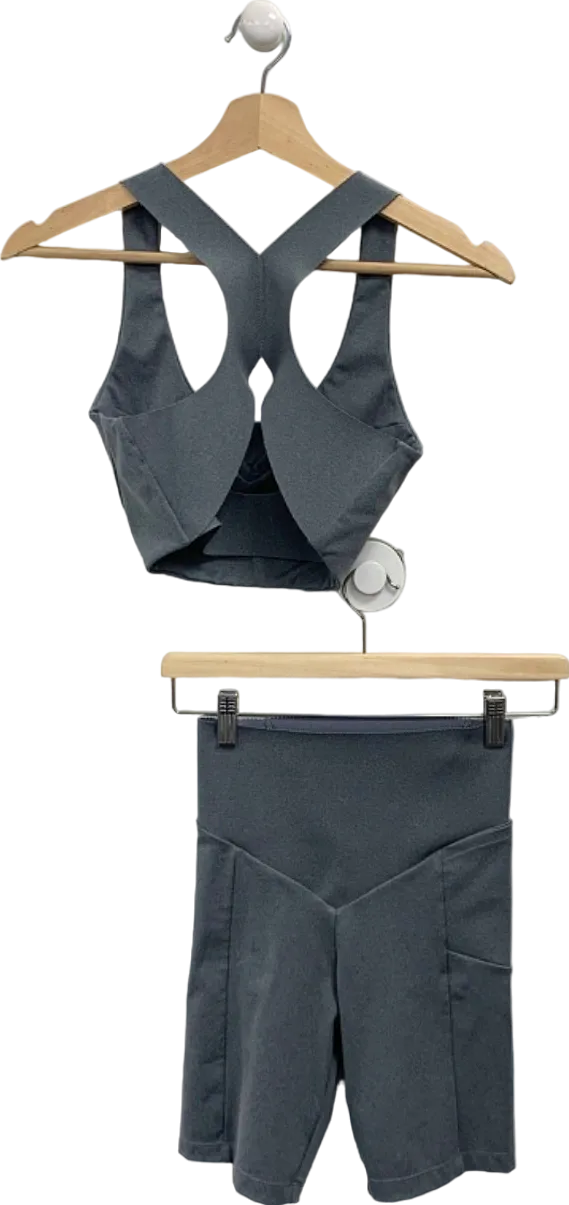 Oysho Grey Sports Bra and Shorts Set UK XS