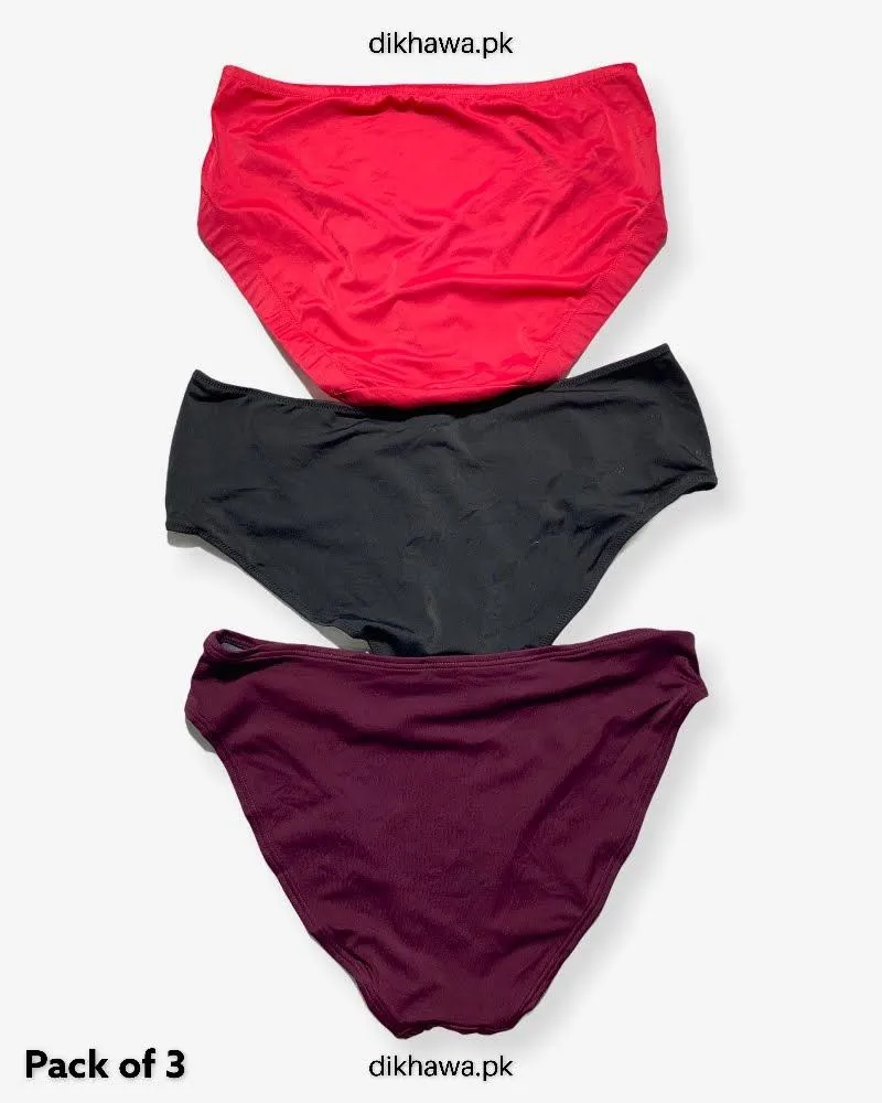 Pack of 2 Imported Stocklot Branded Silk Panty Bikini Style Sexy Sexy Panty Swimwear Panty