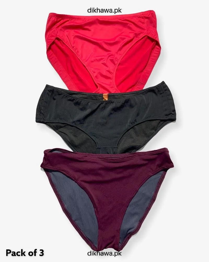 Pack of 2 Imported Stocklot Branded Silk Panty Bikini Style Sexy Sexy Panty Swimwear Panty