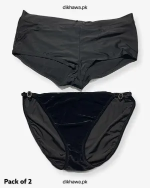 Pack of 2 Imported Stocklot Branded Silk Panty Bikini Style Sexy Sexy Panty Swimwear Panty