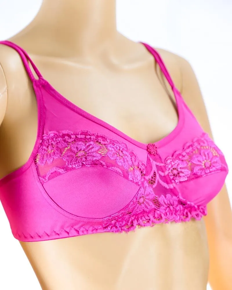 Pack of 2 - Madam Bra - BOE - Non Padded, Non Wired Bra, Soft Jersey Cotton Lace Bra