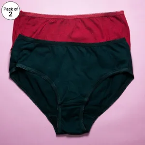 Pack of 2 - Plain Soft Cotton Panties For Women - FL-517