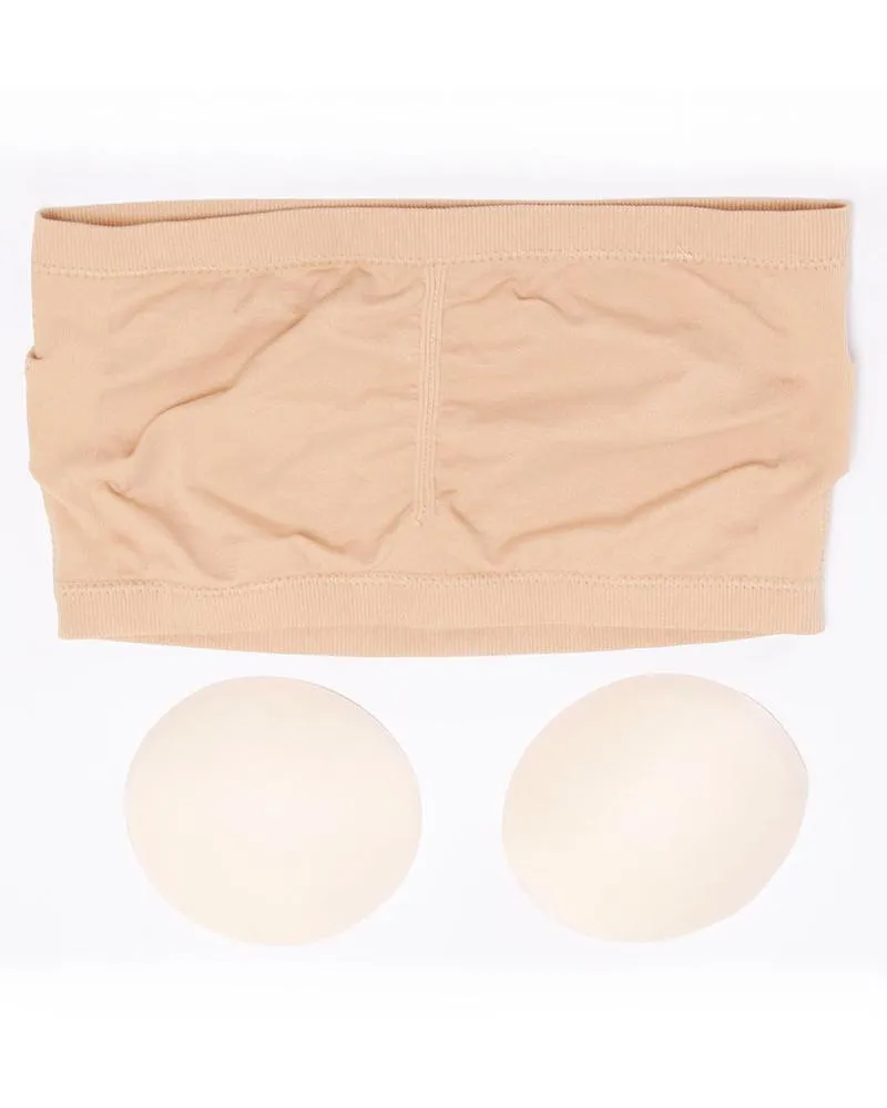 Pack of 2 - Sexy Tube Padded Top Bandeau Stretchable Strapless Bra