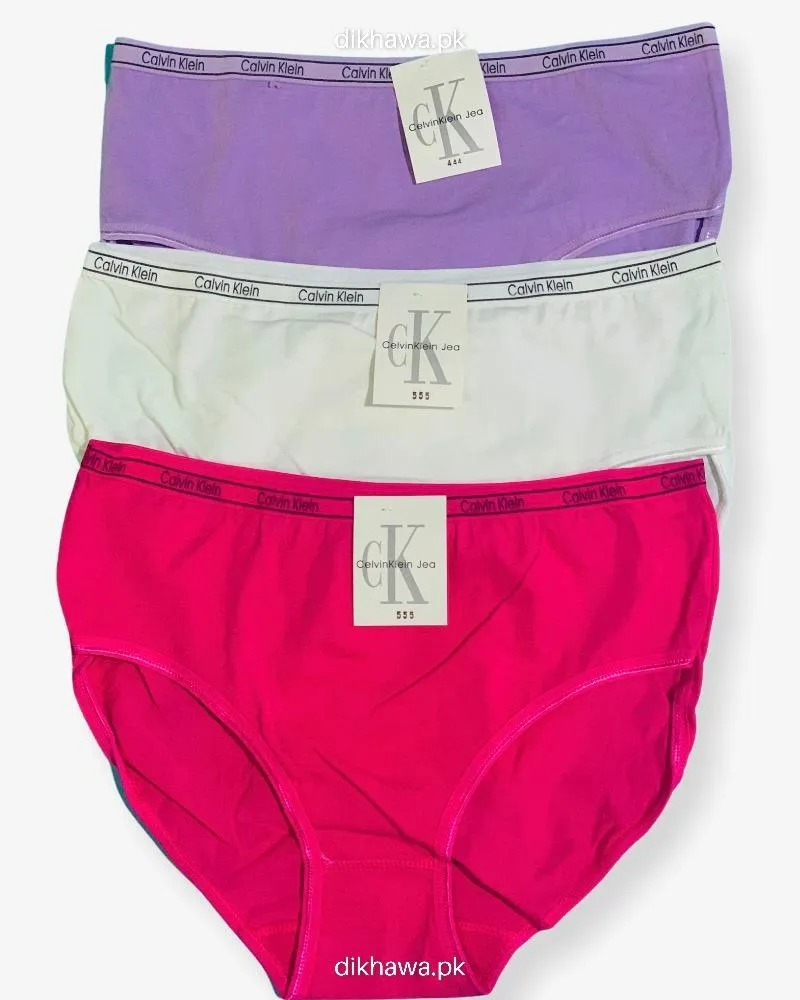 Pack of 3 - CK Plain Panty - Flourish CK Plain Panty Mix Colors - 444, 555, 666