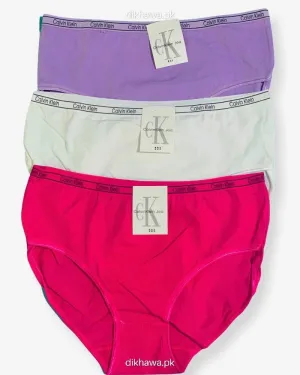Pack of 3 - CK Plain Panty - Flourish CK Plain Panty Mix Colors - 444, 555, 666