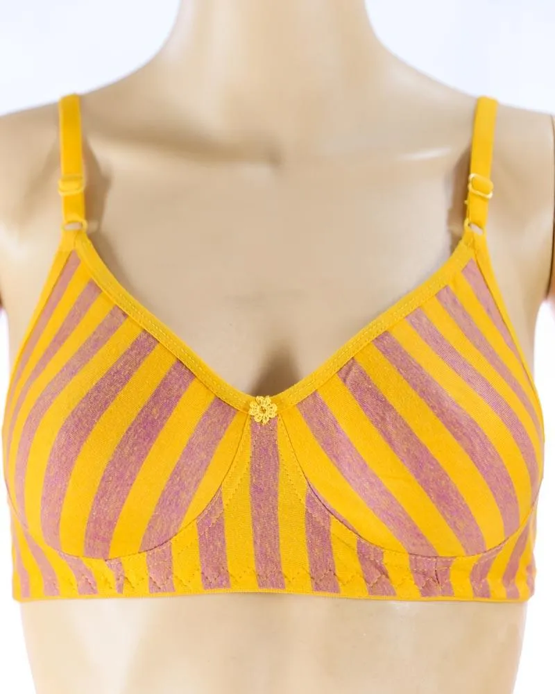 Pack of 3 - Madam Bra - M-3 - Non Padded, Non Wired Bra, Soft Jersey Cotton Bra