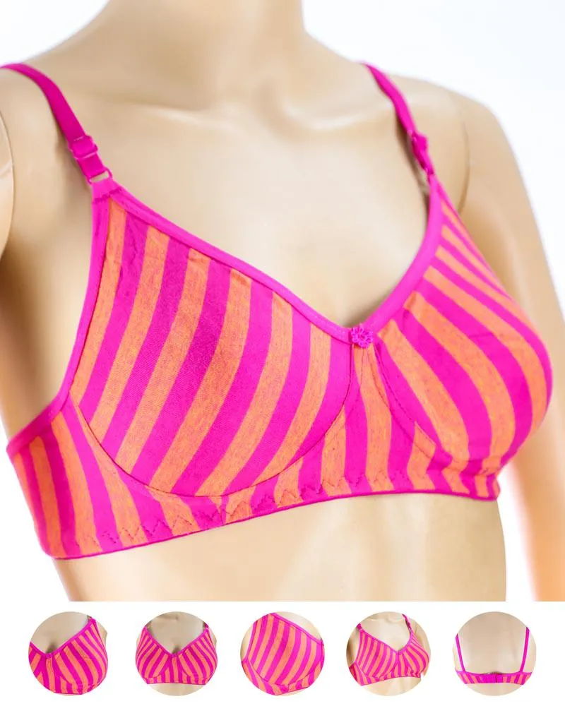 Pack of 3 - Madam Bra - M-3 - Non Padded, Non Wired Bra, Soft Jersey Cotton Bra