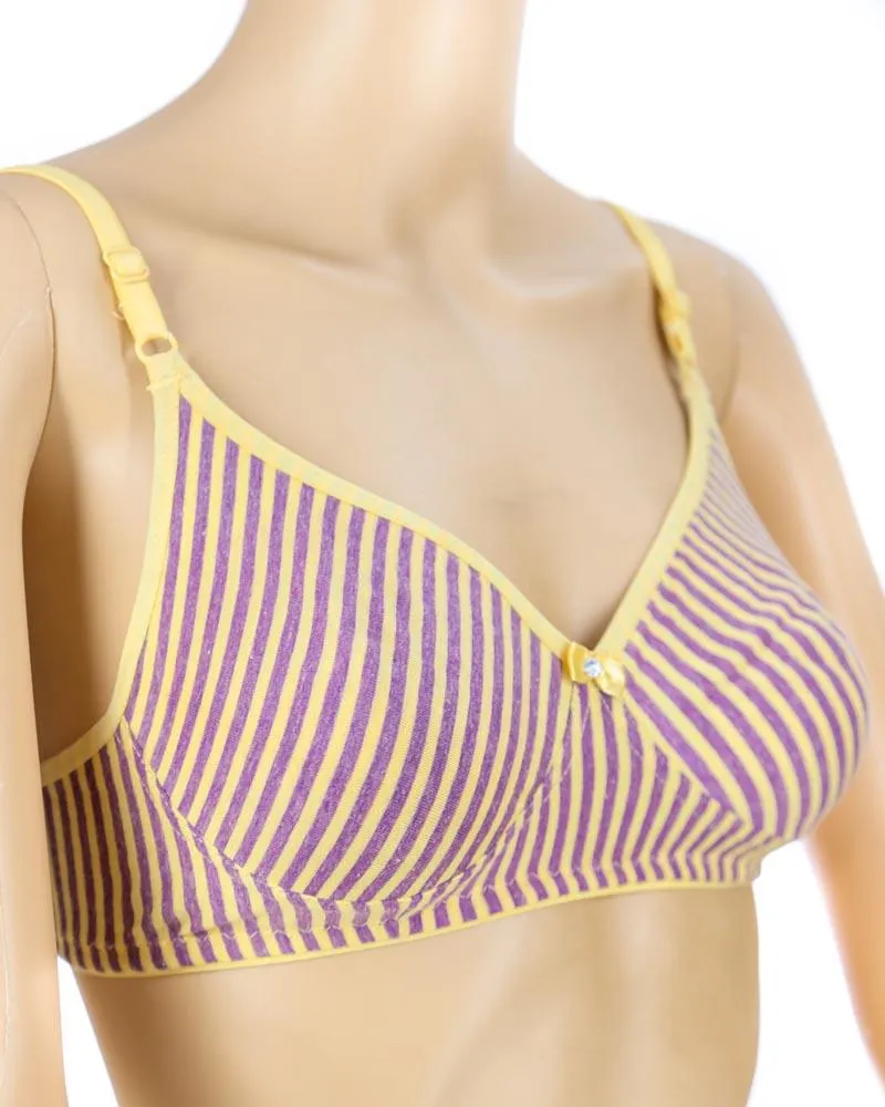 Pack of 3 - Madam Bra - M-4 - Non Padded, Non Wired Bra, Soft Jersey Cotton Bra