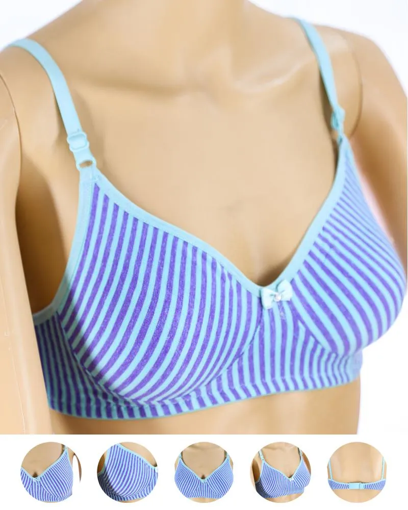 Pack of 3 - Madam Bra - M-4 - Non Padded, Non Wired Bra, Soft Jersey Cotton Bra