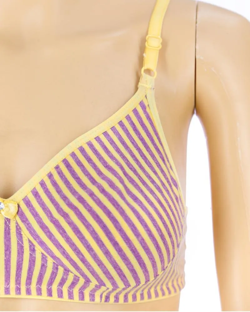 Pack of 3 - Madam Bra - M-4 - Non Padded, Non Wired Bra, Soft Jersey Cotton Bra