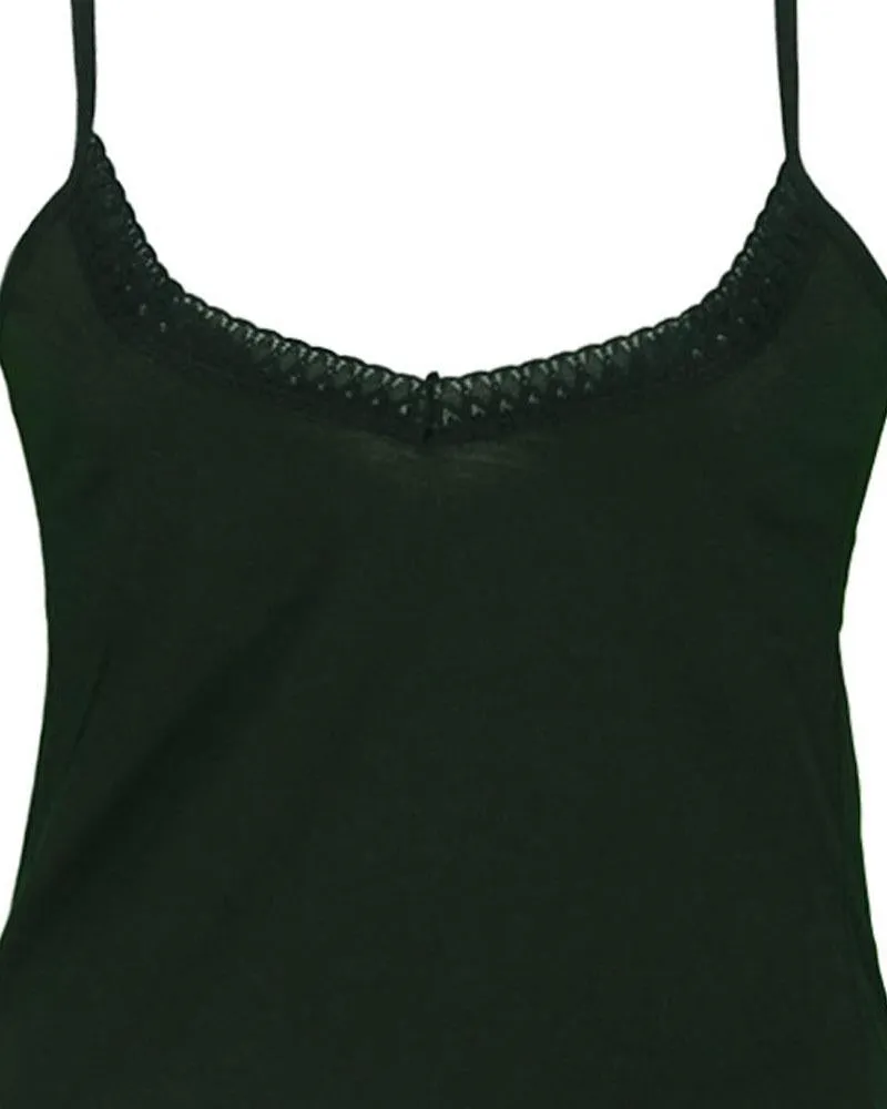 Pack of 3 Plain Cotton Camisole With Neck Lace For Women - SA-1