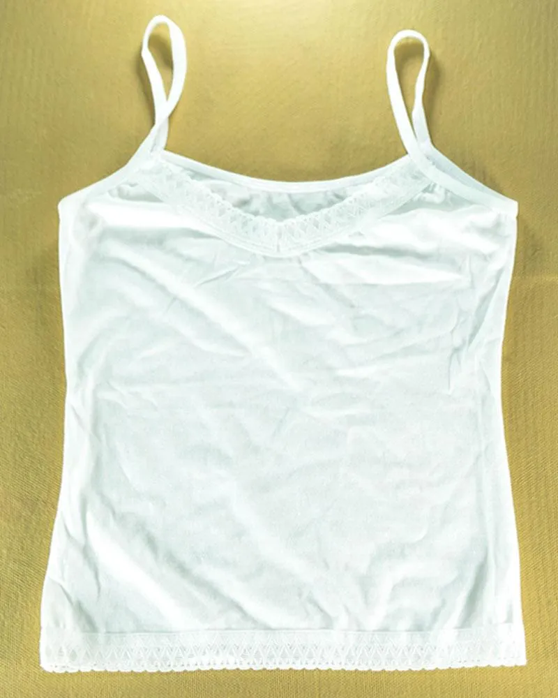 Pack of 3 Plain Cotton Camisole With Neck Lace For Women - SA-1