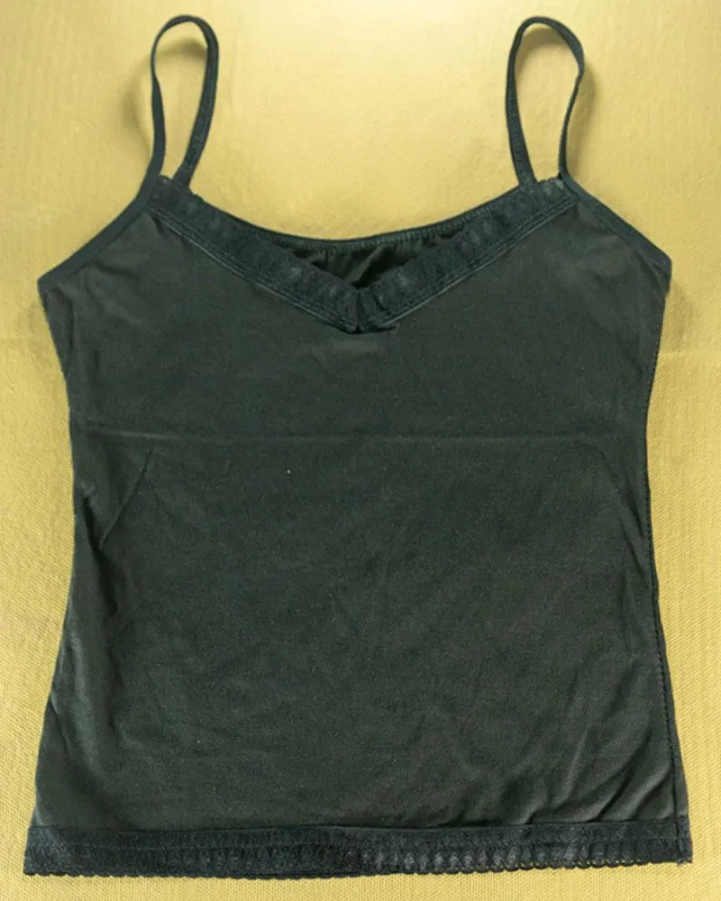 Pack of 3 Plain Cotton Camisole With Neck Lace For Women - SA-1