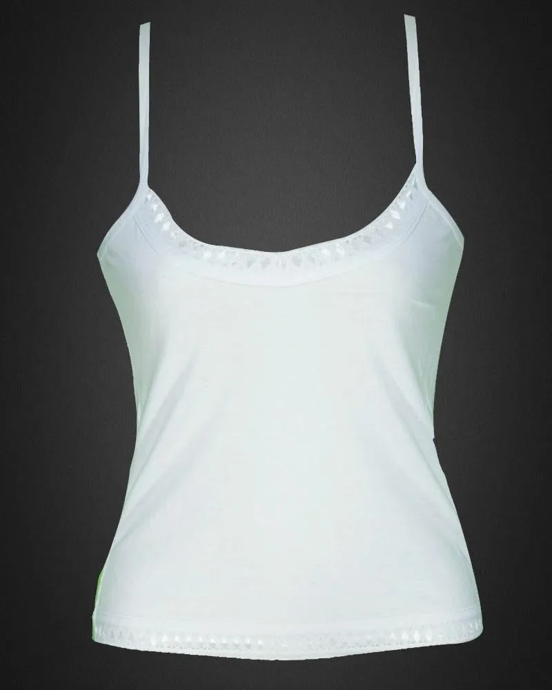 Pack of 3 Plain Cotton Camisole With Neck Lace For Women - SA-1