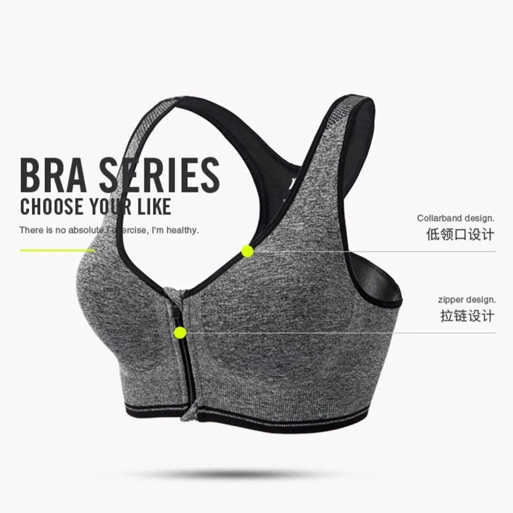 Pack Of 4 Zip Up Wirefree Sports Bra - Branded Sports Bra