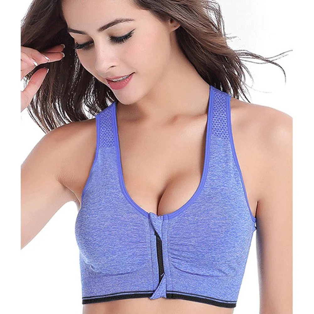 Pack Of 4 Zip Up Wirefree Sports Bra - Branded Sports Bra