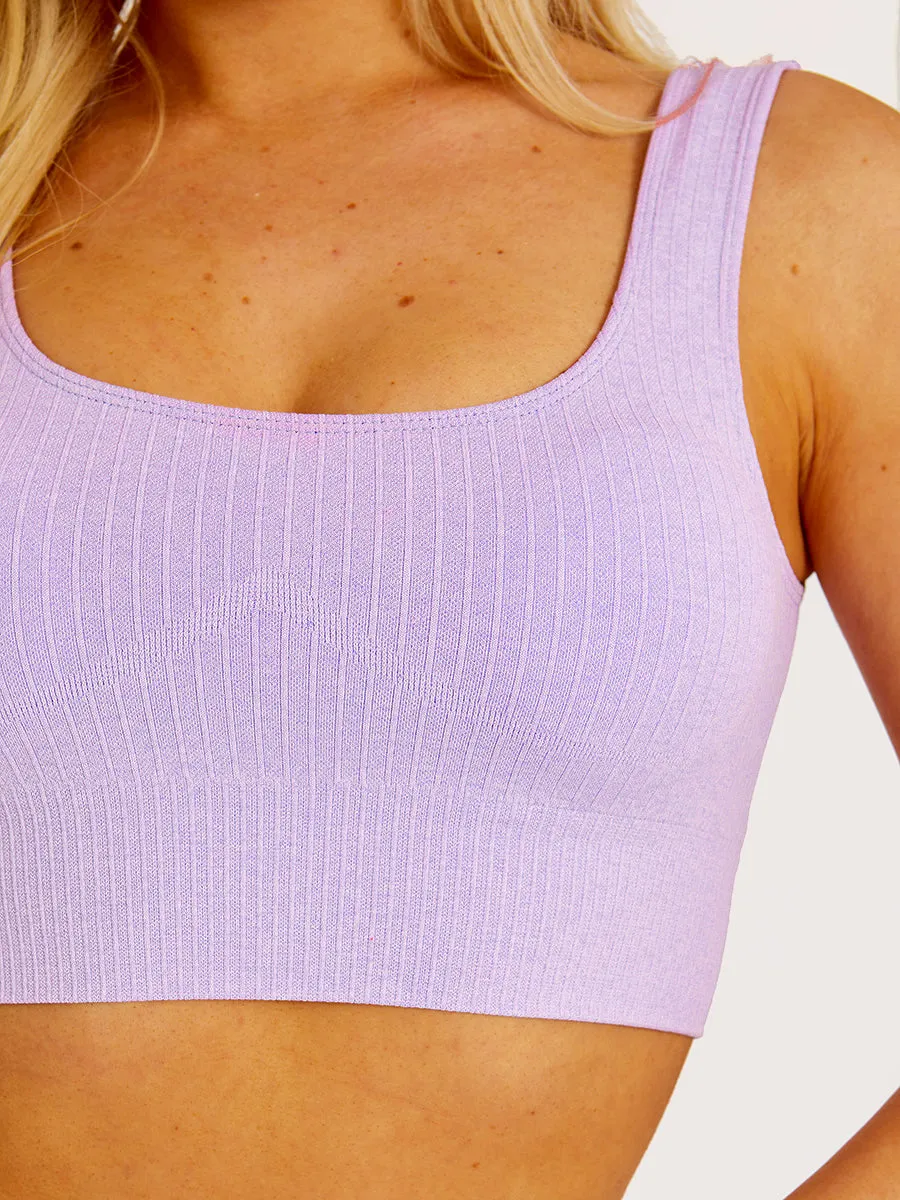 Padded Sports Bra and Legging Ribbed Activewear Set