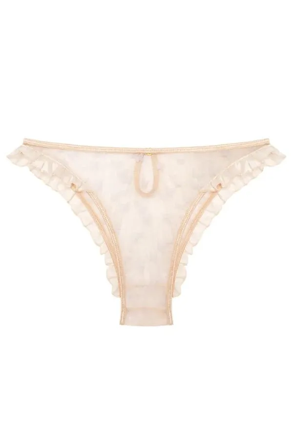 Papillon Briefs with Frills and Silk - Cream
