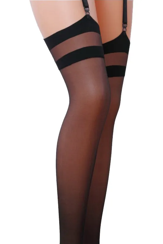 Passion Nero Black Stockings ST002