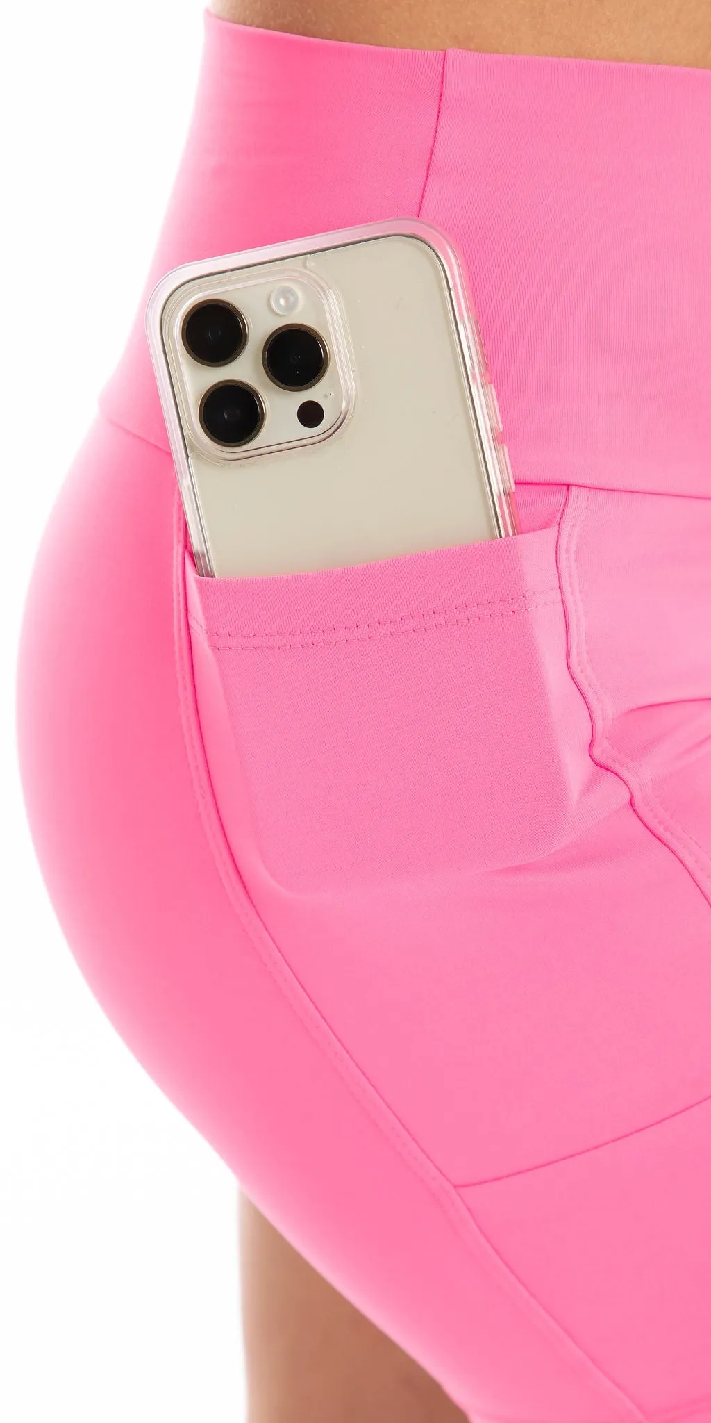 Pink Body Luxe Midi Short with Pockets