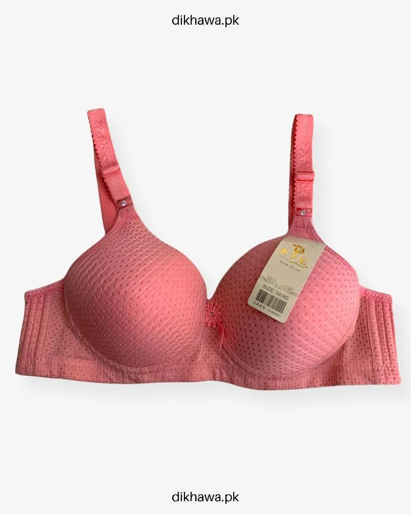 Pink Single Padded Non Wired Bra